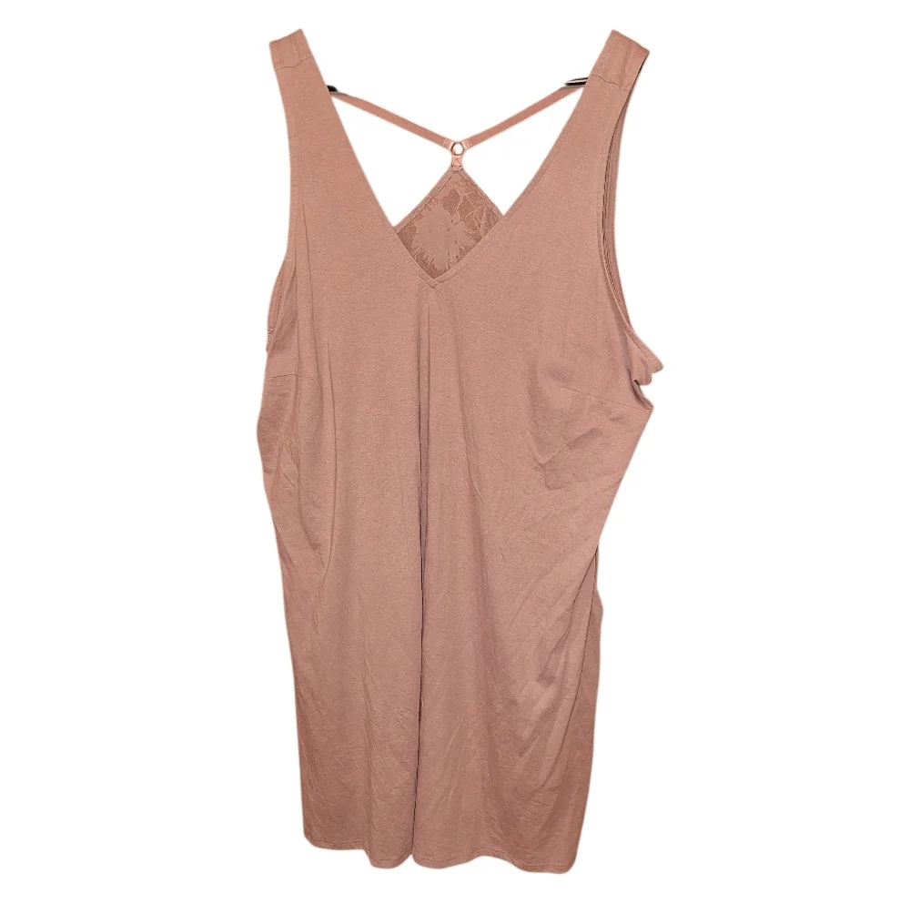 Cacique Pale Mauve 22/24 Lace Nightgown Gown Comfy Lightweight Strappy V-neck